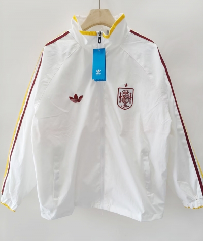 2026 Spain white windbreaker jacket+pants S-XXL